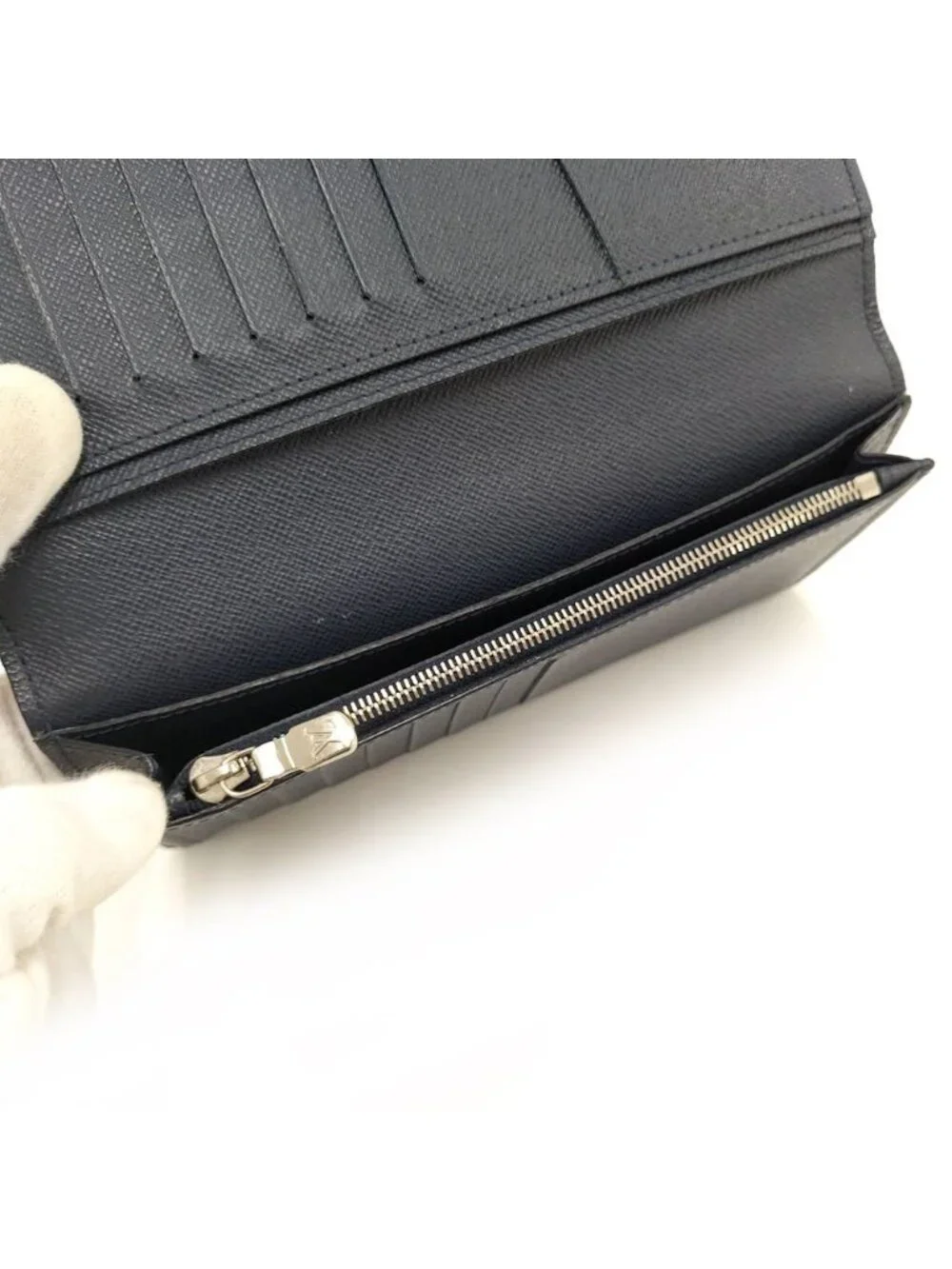 Louis Vuitton Portefeuille Brazza NM Epi Damier Graphite Blue Marine Wallet